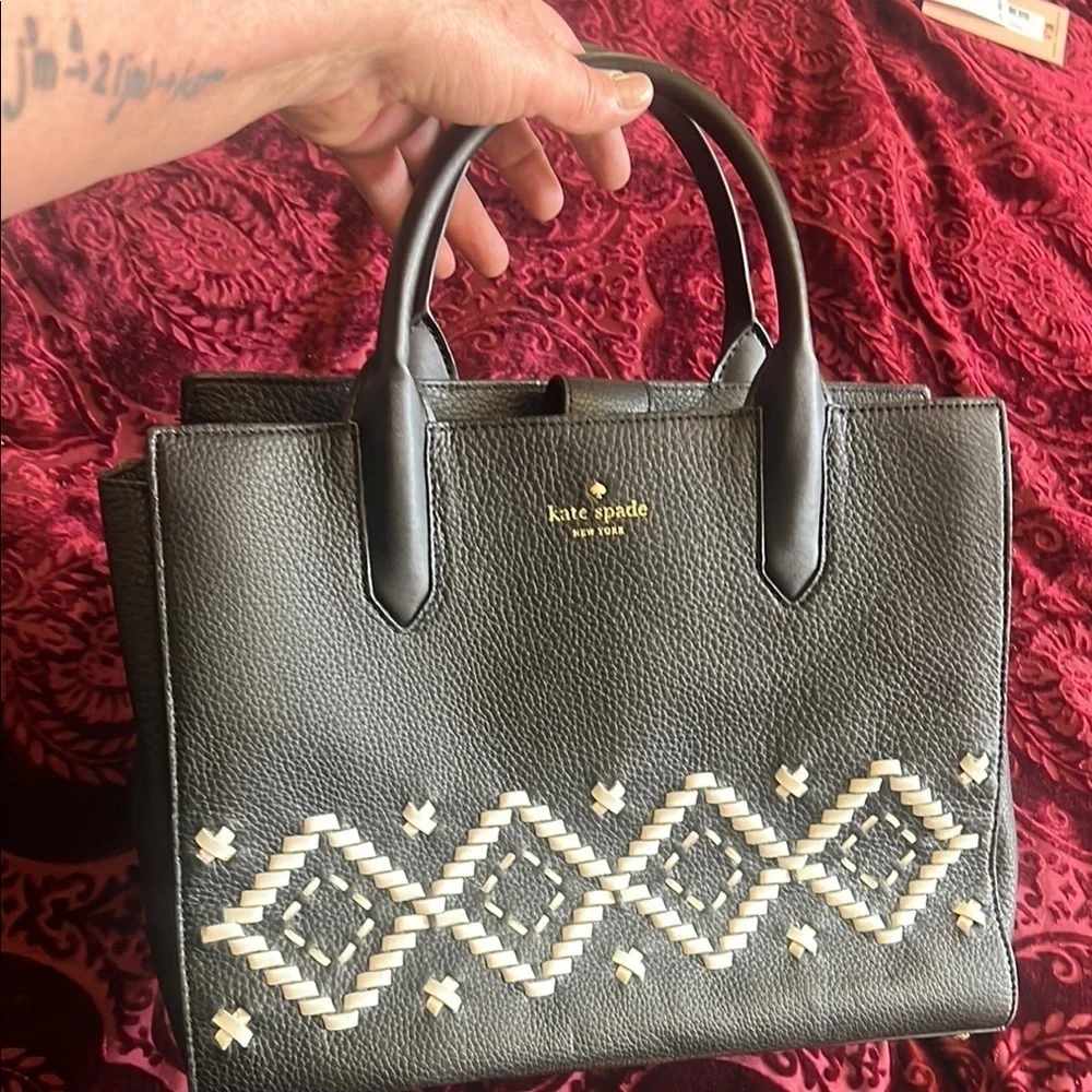 Kate Spade Flynn Street Meriwether Black and White Handbag